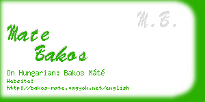 mate bakos business card