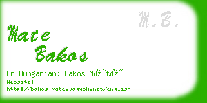 mate bakos business card